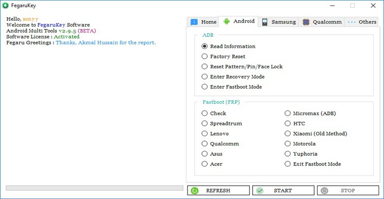 FegaruKey Android FRP Tool