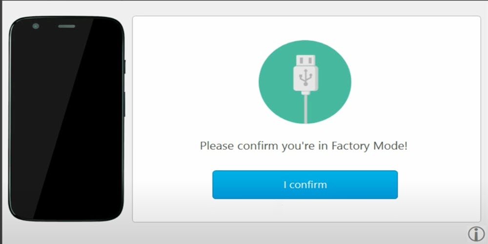 Click on I confirm to confirm that you're in Factory Mode.